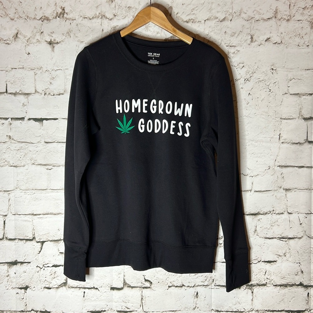 Women’s black leaf sweatshirt L